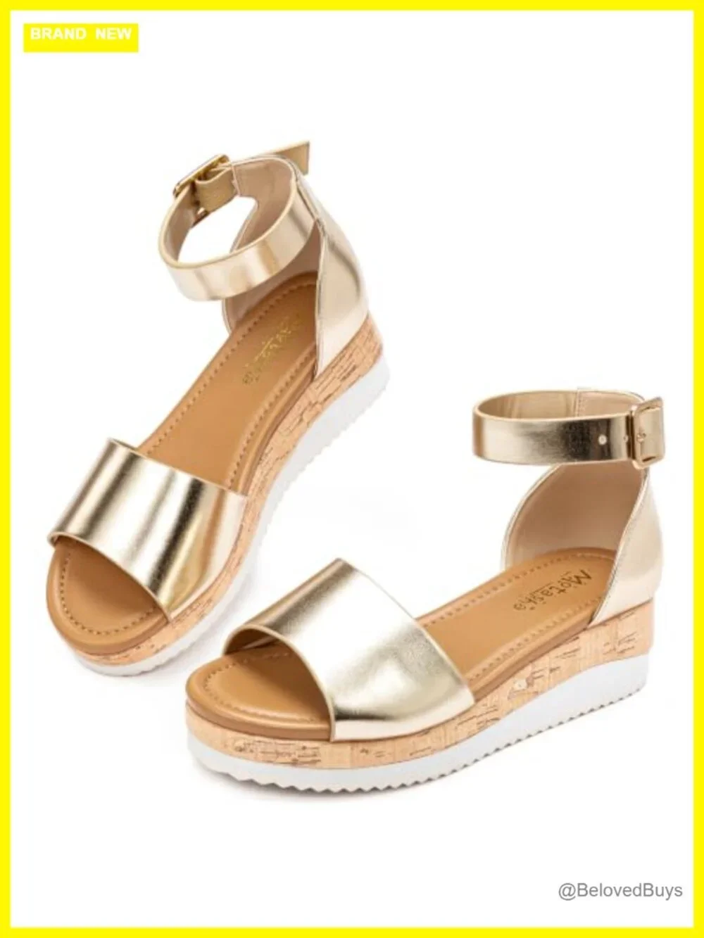 Lightweight Girls Platform Sandals Wedge Heels Wide Open Toe Ankle Strap
